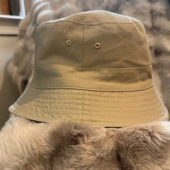 C.C Shiny Leopard Bucket Hat - Black Gray rain cap or reversible tan hat. - Picture 4 of 7